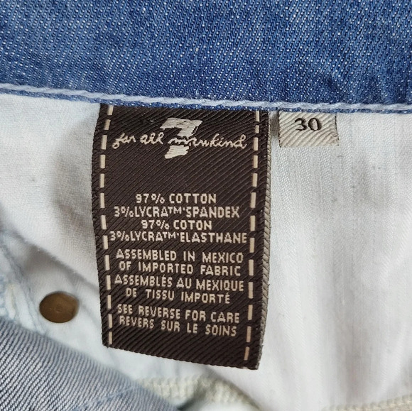 7 For All Mankind Dojo Jeans Women's Size 30 Classic Medium Wash Wide Leg Denim - Picture 5 of 9